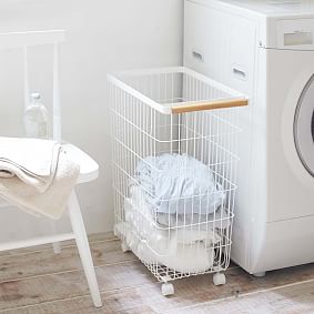 Tosca Slim Rolling Laundry Basket
