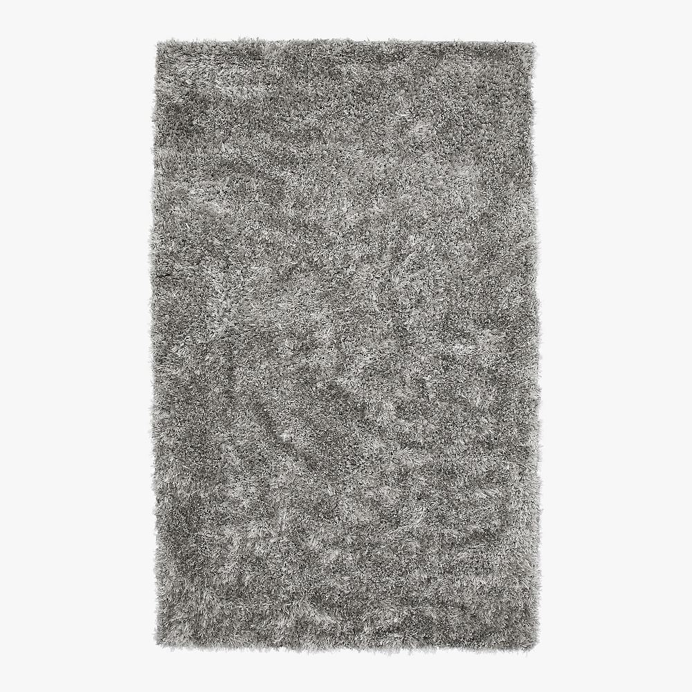 Shimmer Shag Performance Rug - Light Gray