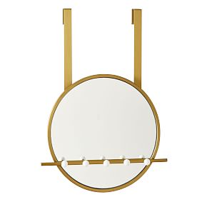 west elm x pbdorm Over-the-Door Moon Mirror with Hooks