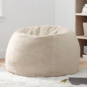 Large Faux Fur Fawn Bean Bag Chair