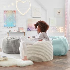 Large Channel Cloud Light Gray Bean Bag Chair