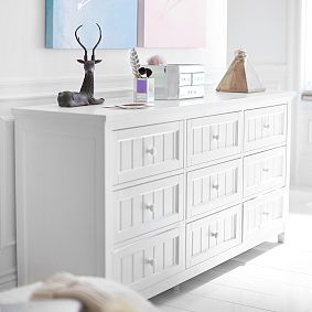 Beadboard 9-Drawer Wide Dresser (66w x 19d&quot;)