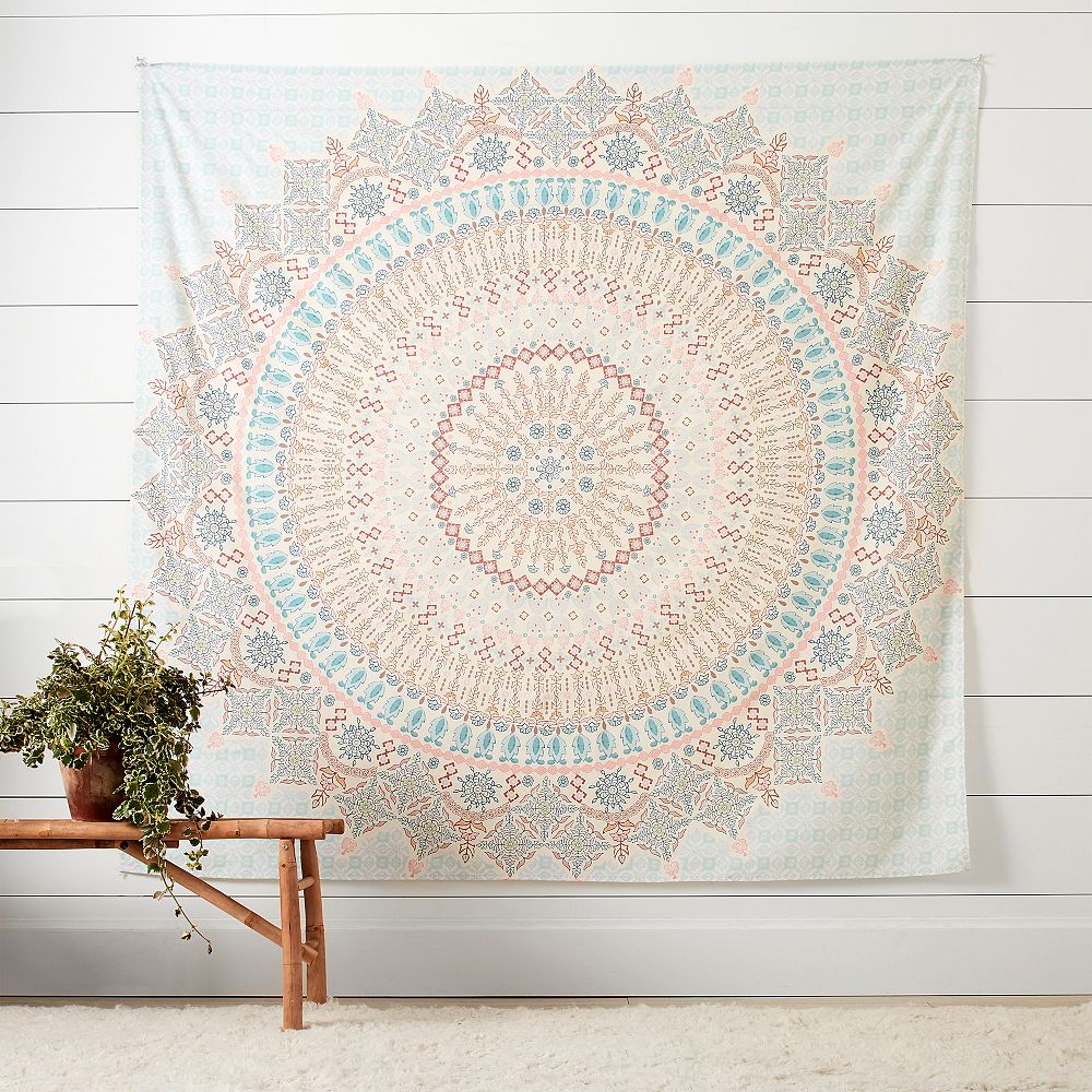 Mandala Tapestry, Blue/Orange