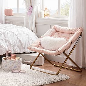 Solid Blush Hang-A-Round Square Chair