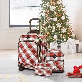 On The Go Red Plaid Backpack