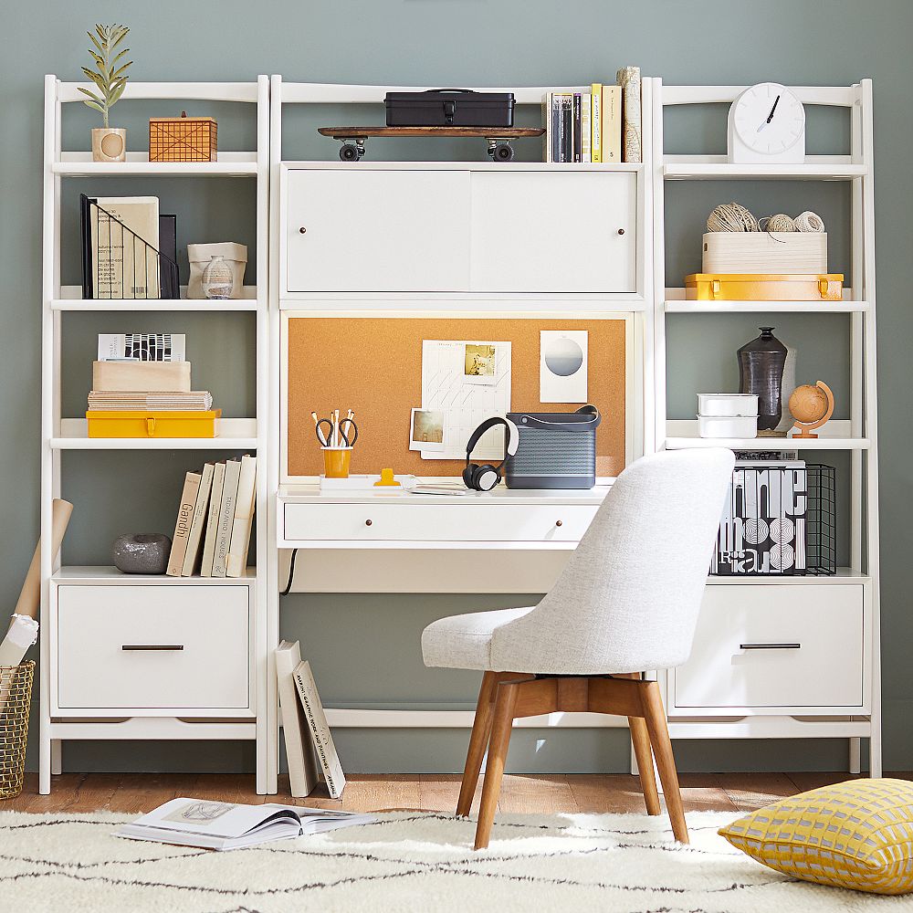 west elm x pbt Mid-Century Smart&#8482; Wall Desk &amp; Bookshelf Set (82&quot;)
