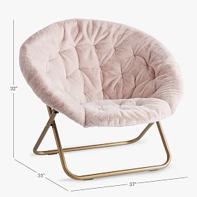 Faux Fur Blush Hang-A-Round Chair