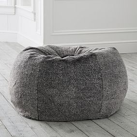 Large Speckled Coat Faux-Fur Bean Bag Chair