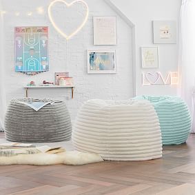 Large Channel Cloud Light Gray Bean Bag Chair