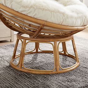 Feathery Faux-Fur Ivory Papasan Chair
