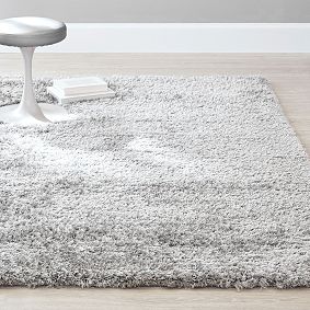 Shimmer Shag Performance Rug - Light Gray