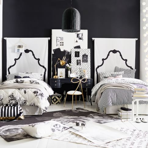 The Emily &amp; Meritt Bed of Roses + Stripe Bedroom