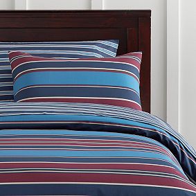 Mason Stripe Duvet Bedding Set with Duvet Cover, Duvet Insert, Sham, Striped Sheets + Pillow Inserts