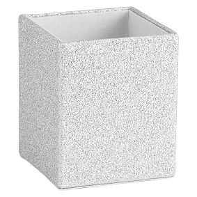 Fabric Desk Accessories, Set of 3, Silver Glitter