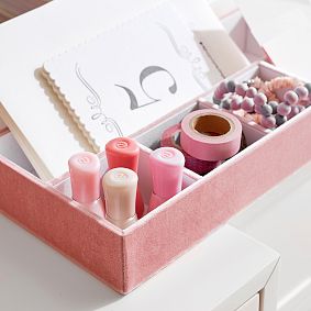 Velvet Desk Accessories, Set of 3, Blush