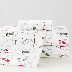 Polar Party Flannel Sheet Set