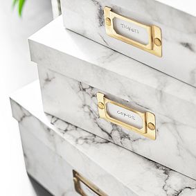 Stacking Paper Storage Boxes, Set of 3