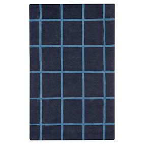 Boxter Plaid Rug, Navy/Blue