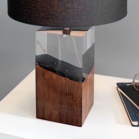 Charred Wood Table Lamp