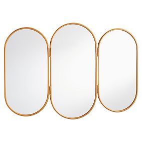 Triptych Vanity Mirror, Gold