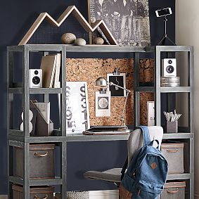 Wood And Metal Mountain Shelf