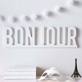 Bonjour Wooden Wall Decor
