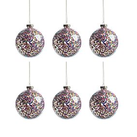 Multicolor Sequin Ornaments - Set of 6