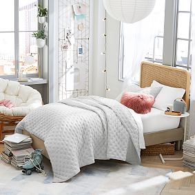 west elm x pbdorm Square Stitch Quilt