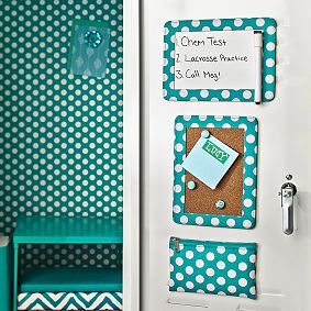 Pool Dot Cork Board, Dry-Erase Board &amp; Pouch