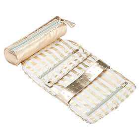 Shine On Jewelry Roll, Gold Stripe