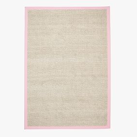 Thick Border Chenille Jute Rug - Light Pink
