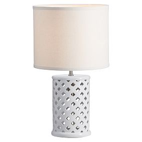 Ceramic Weave Double Bulb Table Lamp