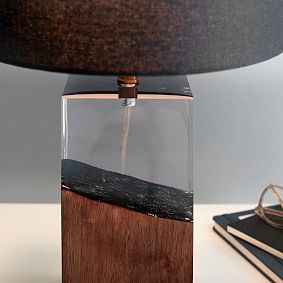 Charred Wood Table Lamp