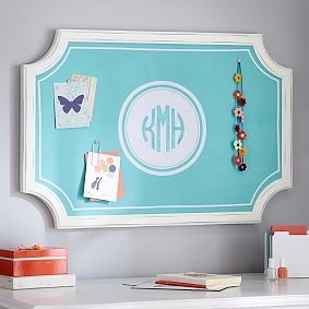 Scallop Framed Monogram Pinboard, Pool