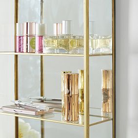 Gold Arched Curio Wall Cabinet