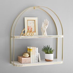 Gold Inlay Half Moon Shelf