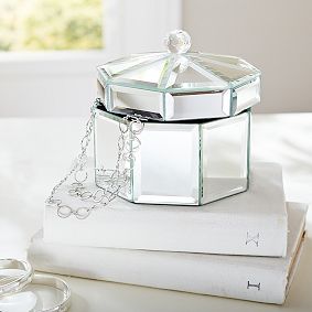 Mirrored Octagon Jewelry Box