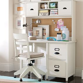 Swivel Armless Desk Chair + Cushion