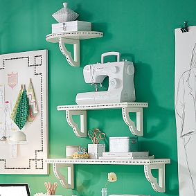 Transitional Nailhead Shelving