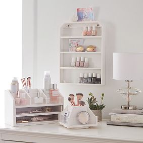 Wood &amp; Acrylic Rotating Beauty Organizer