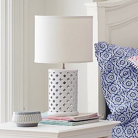 Ceramic Weave Double Bulb Table Lamp