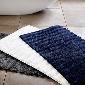 Bamboo Carved Ribbed Bath Mat