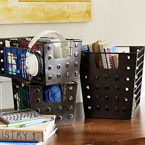 Rustic Perforated Bins