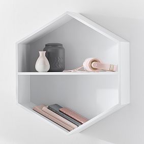 Wooden Hexagon Shelf