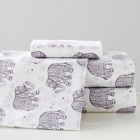Winter Elephant Flannel Sheet Set