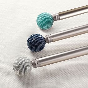 Boho Beaded Finial &amp; Hardware Set