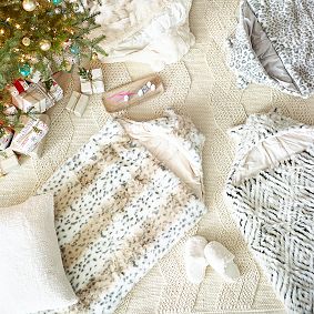 Faux Fur Sleeping Bag, Gray Ombre