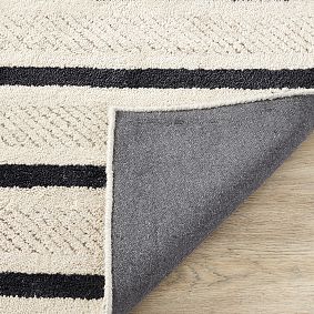 Textured Stripe Wool Rug - Natural