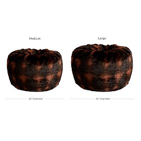 Large Brown Bear Faux-Fur Bean Bag Chair