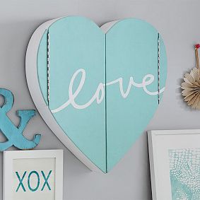 Lovely Heart Jewelry Wall Cabinet
